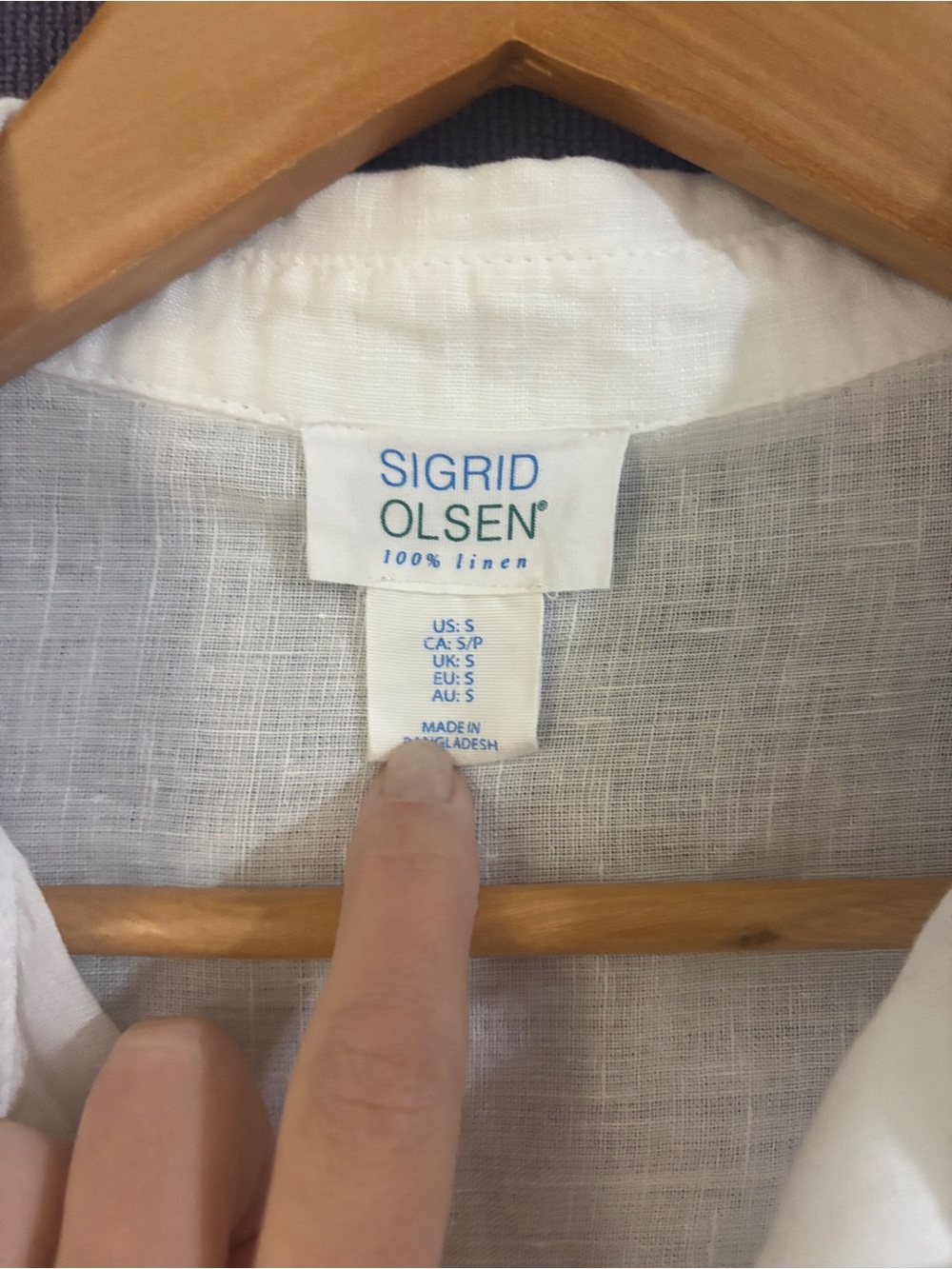 Sigrid Olsen White Linen Button-Front Shirt - Picture 4 of 4